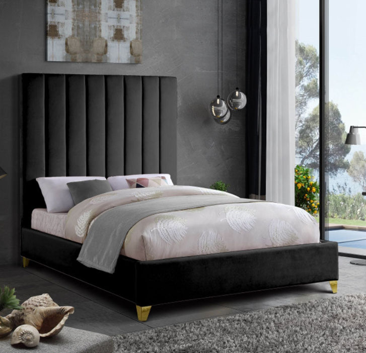 Bliss Sleigh Bed Queen -Black