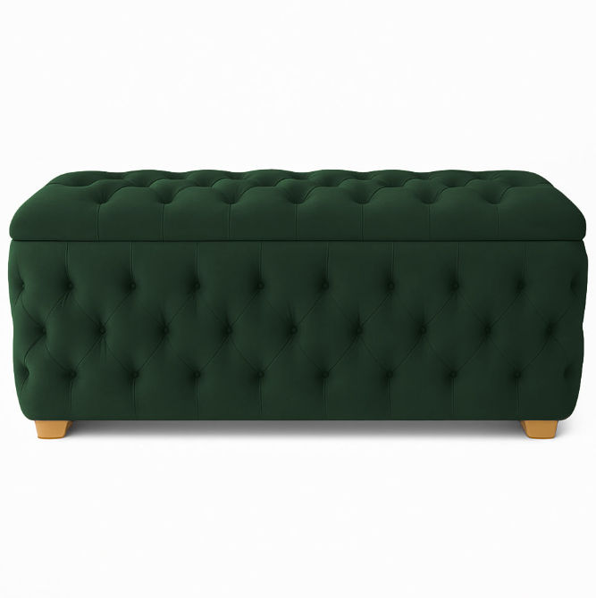 Ava Storage Box - Queen Medium -Emerald Green