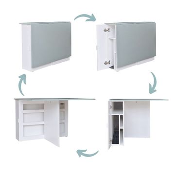 Folding Console Storage Table with Chair Compartment 2 Tone - Karoo Sage