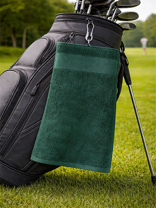 Velour Golf Towel - 100% Cotton, Brandable - Hunter Green(1pc Pack)