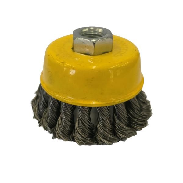 Wire Cup Brush Flared Knit Yellow 65mm x M14 - 4 Pack