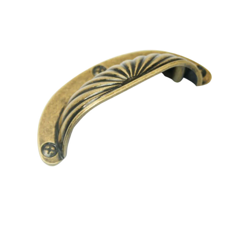 Shell Cup Handle, Antique Brass, 64mm