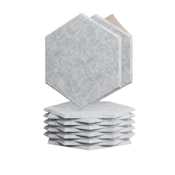 Echo-Less Hexagon Self-Adhesive Acoustic Panels Grey - 12 Pack