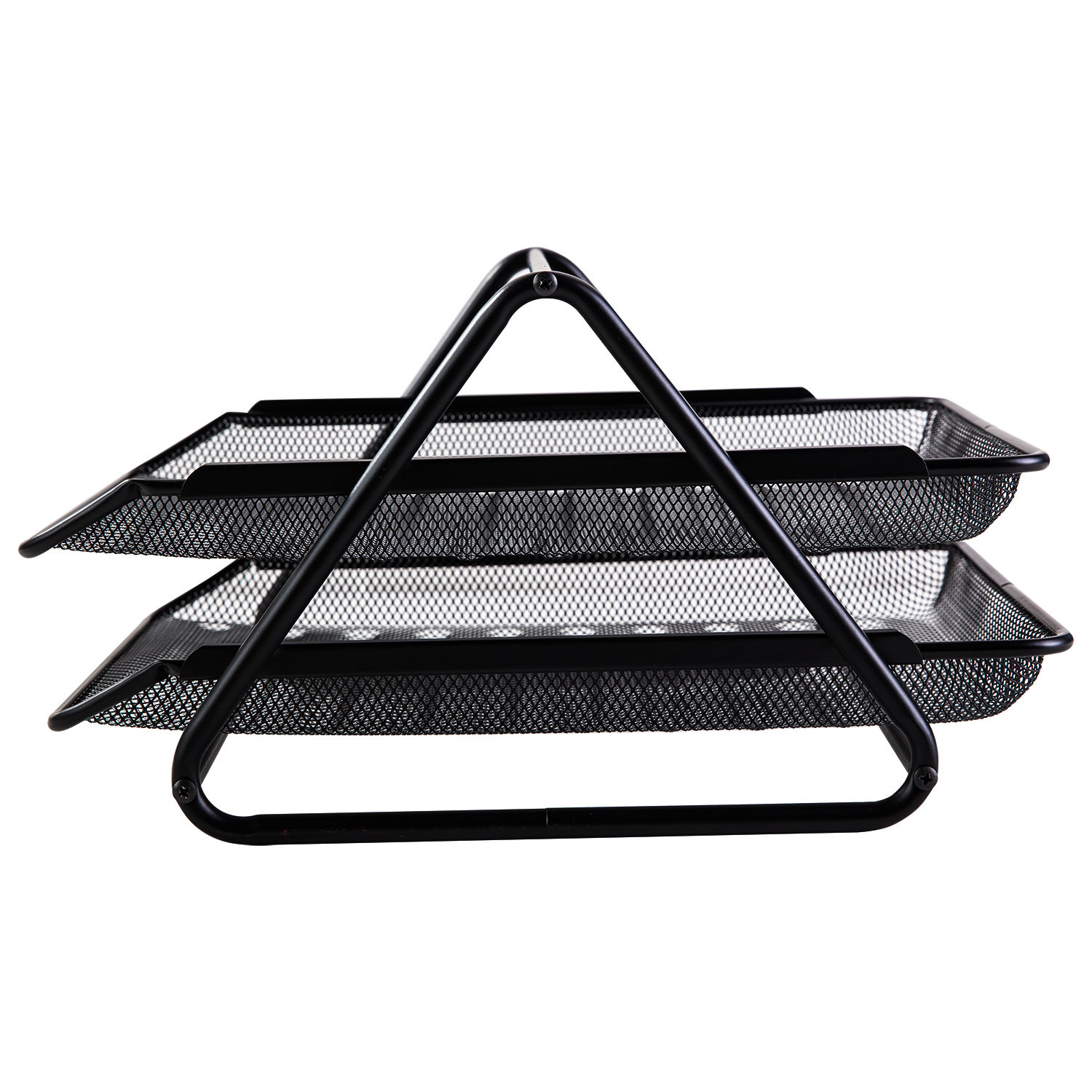 Deli File Tray 2 Tier Metal Mesh 350×274×185Mm Black