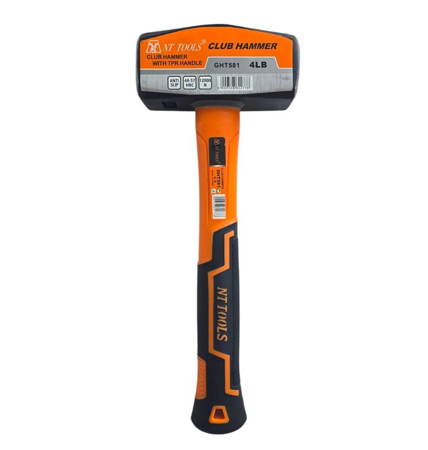 NT TOOLS 4LB Club Hammer with Rubber Grip (1.8kg)