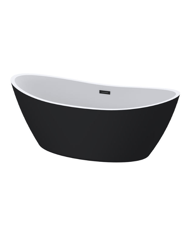 Home And Beyond Cancun Black Black Overflow Freestanding Bath