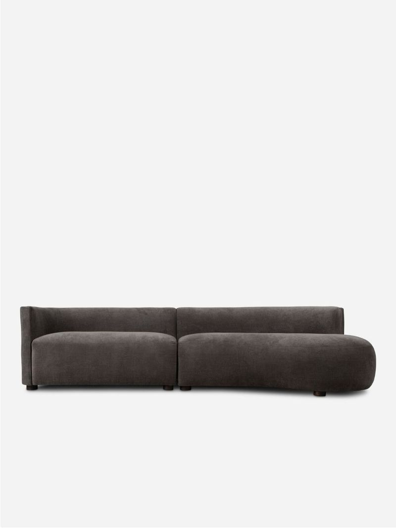 4 seater couch- curved- black