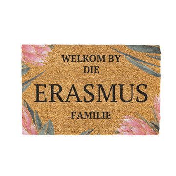Erasmus Familie Naam Coir Doormat Design 700 x 400 mm