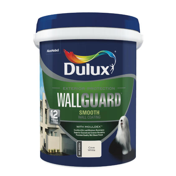 Wall paint exterior mid-sheen suede DULUX Wallguard cove white 20l