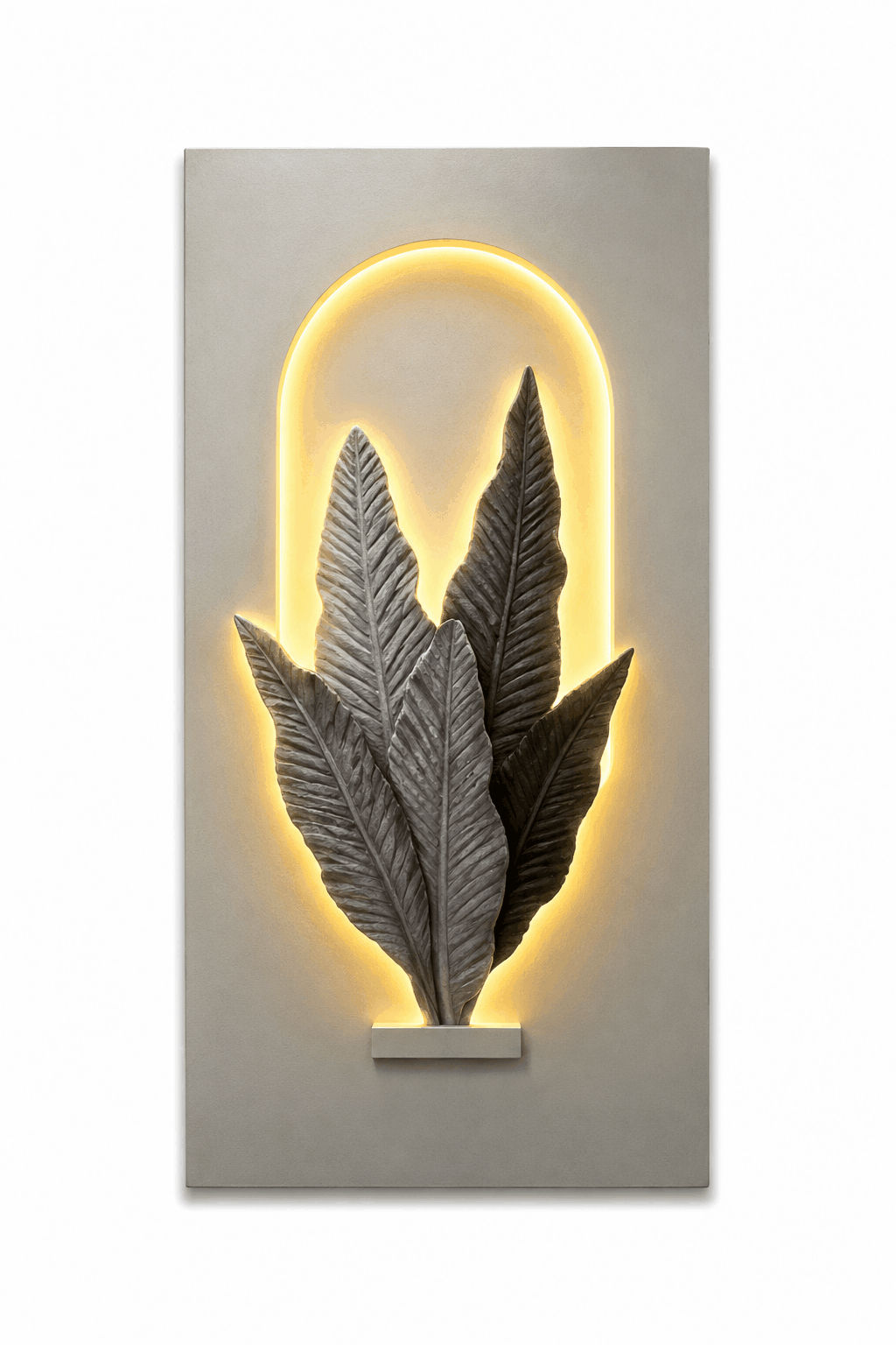 Modern 3D Backlit LED Leaf Relief Wall Art
