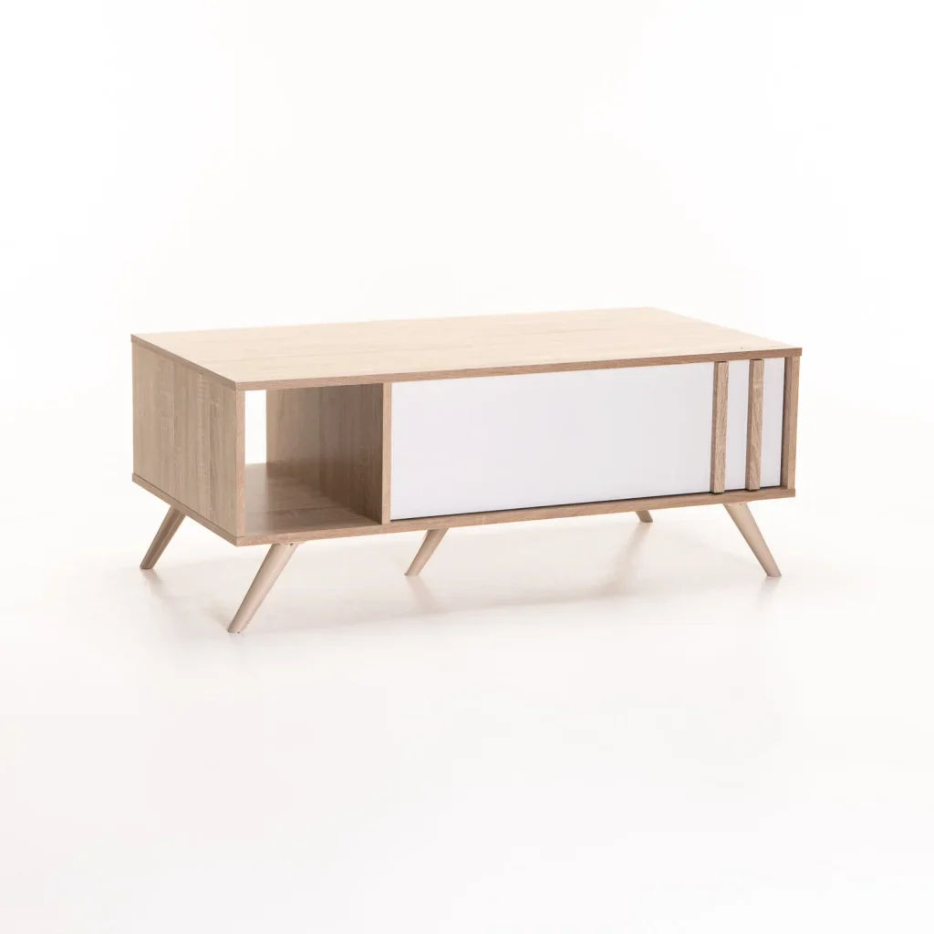 EVE 105×55cm White Coffee Table – Modern Living Room Centrepiece