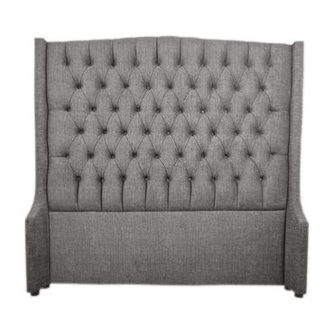 Reya Buttoned Wing Headboard Double Dark Grey