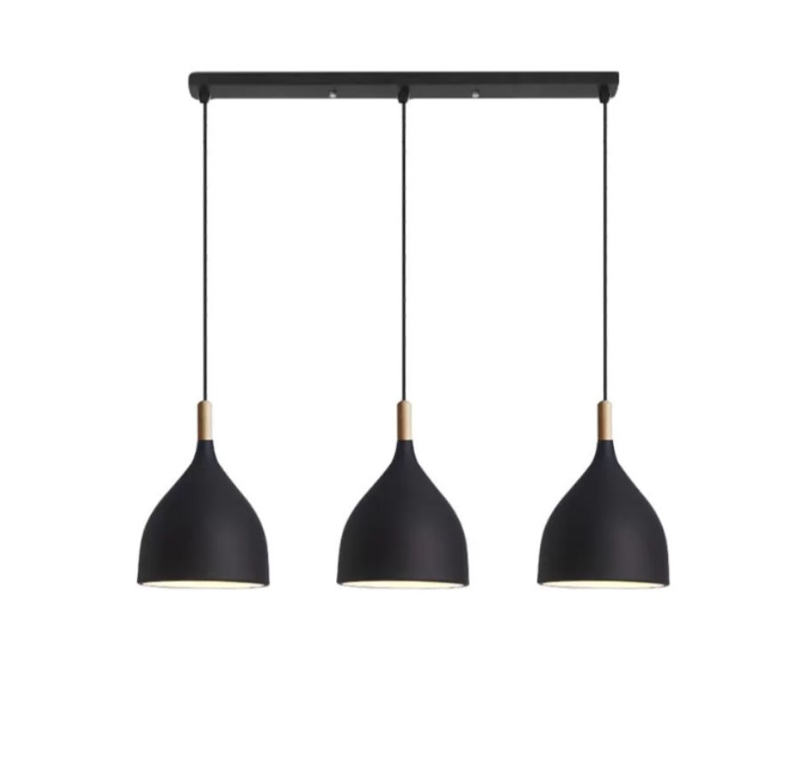 Elegance 3-Light Indoor Island Pendant Light - Black