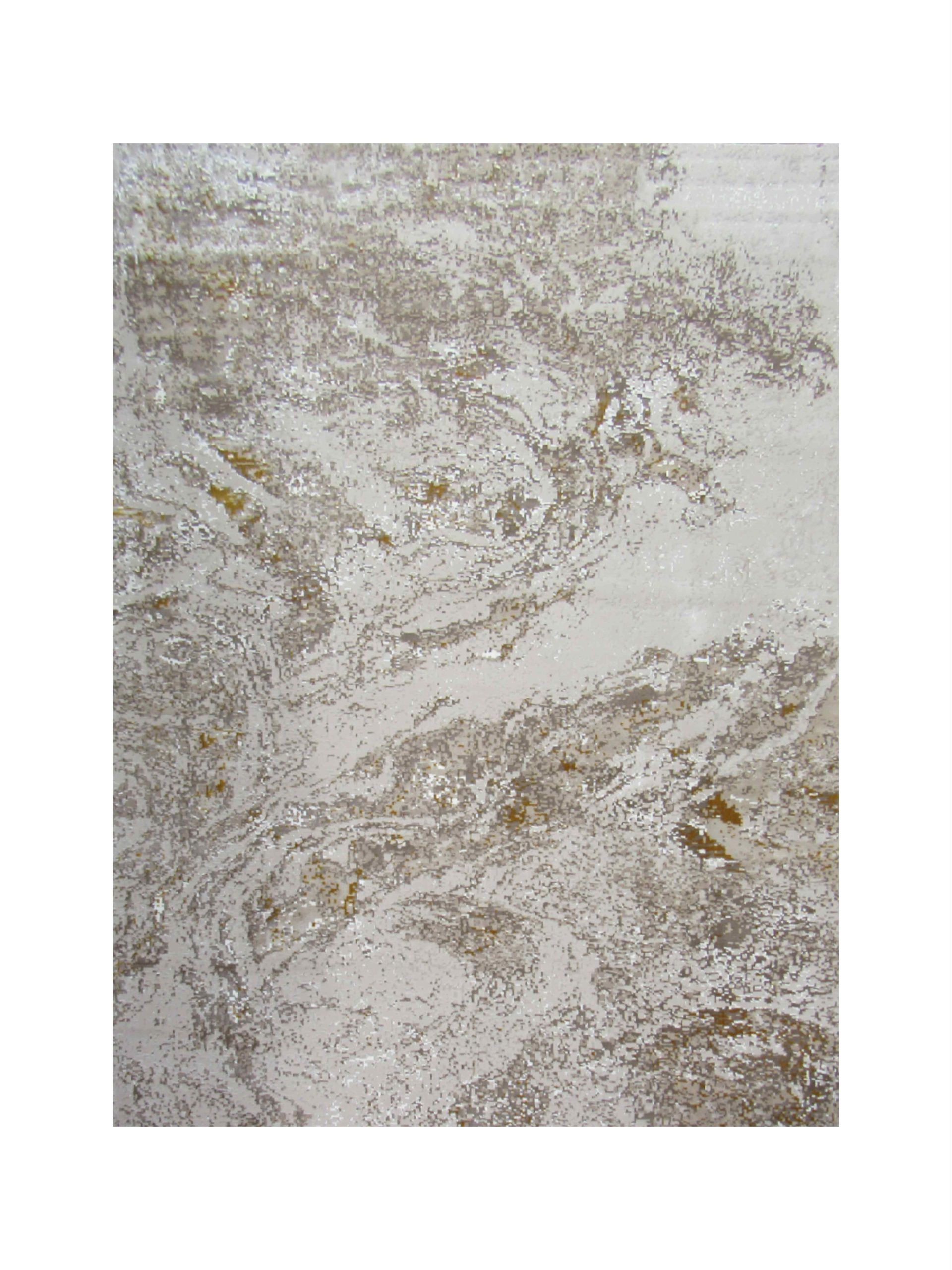 Modern Contemporary Lounge Rug – 2.3 x 3.4m - Beige, Brown, White & Yellow Gold