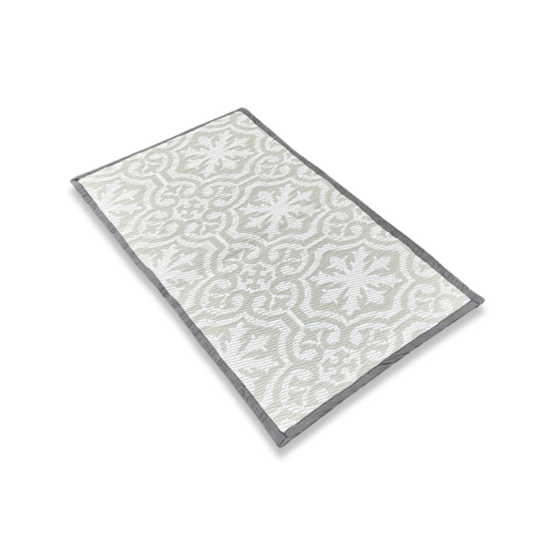 Rug It Up Indoor & Outdoor Plastic Waterproof Reversible Rug - Light Floral 1 x 0.6m