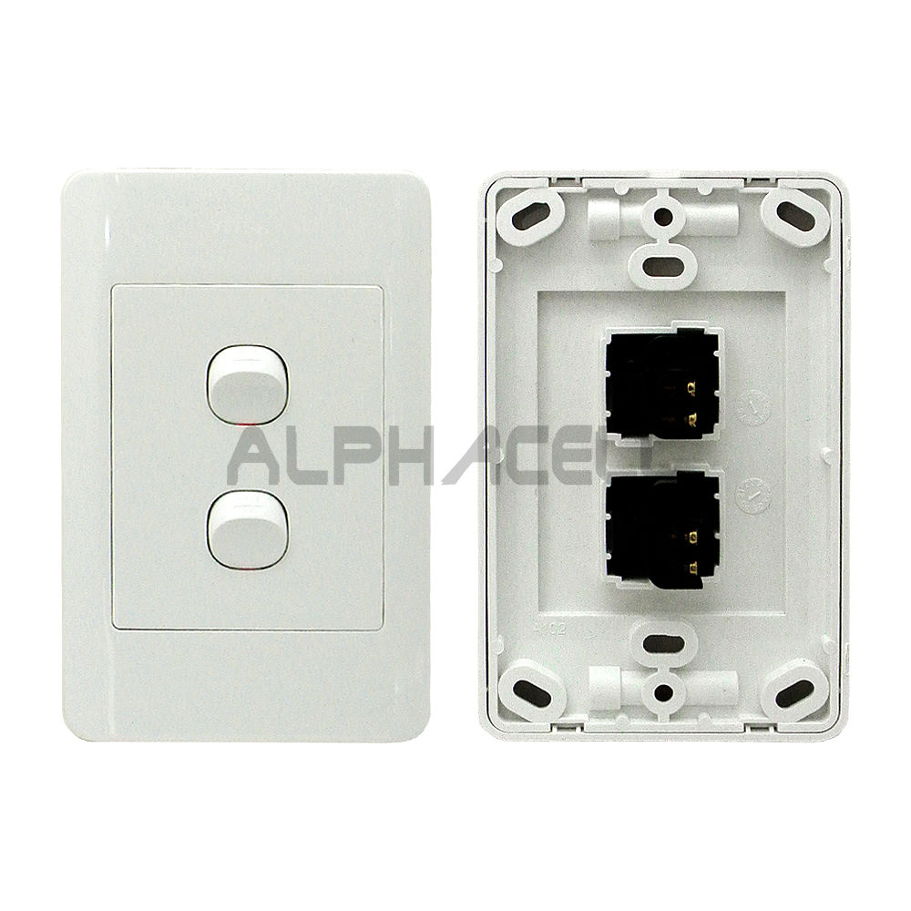 LIGHT WALL SWITCH - 2 LEVER PLASTIC