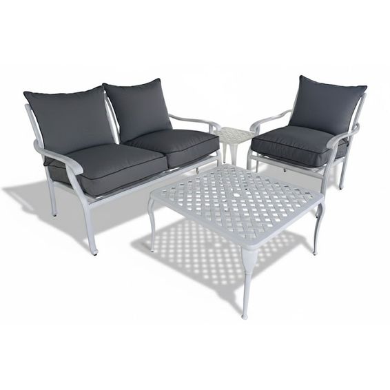 Aluminium Lounge Set 4-Piece 3-Seater 1 1-seater 1 Two-Seater Coffee ...
