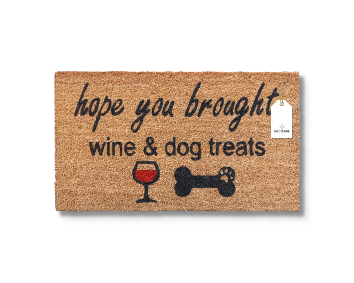 Matnifique Coir Design Doormat - Wine And Treats 700 x 400 x 14mm
