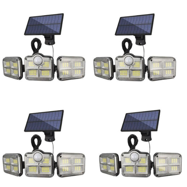 Pack of 4 Solar Motion Sensor Outdoor Rotatable 3 Head Light
