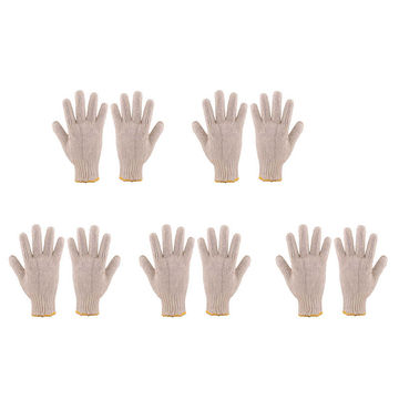 PIONEER SAFETY Cotton Machine Knit Gloves Large ( 5 Pack )