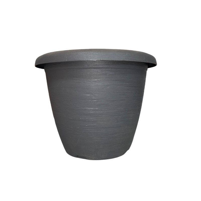 Plastic round pot 25cm - Grigio