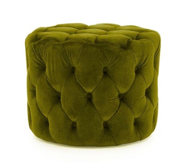 Paris Turquoise Tufted Round Ottoman
