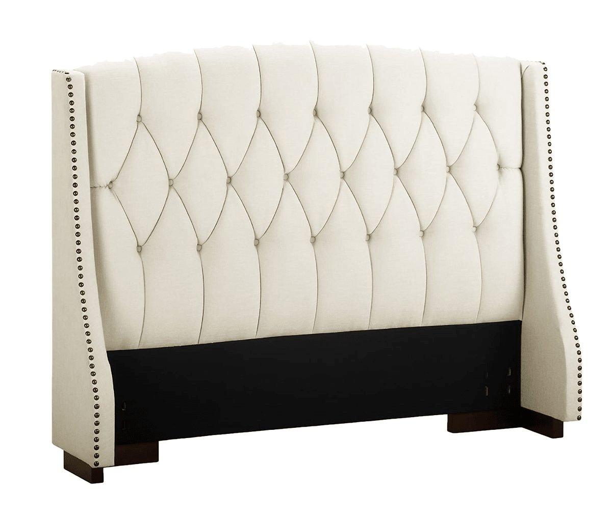 Modern Tufted Wingback Headboard - Queen - Grey