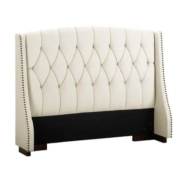 Modern Tufted Wingback Headboard - Queen - Grey