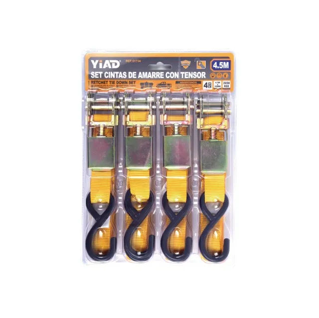 Ratchet Tie Down Set 51734 — Heavy-Duty Cargo Securing Straps