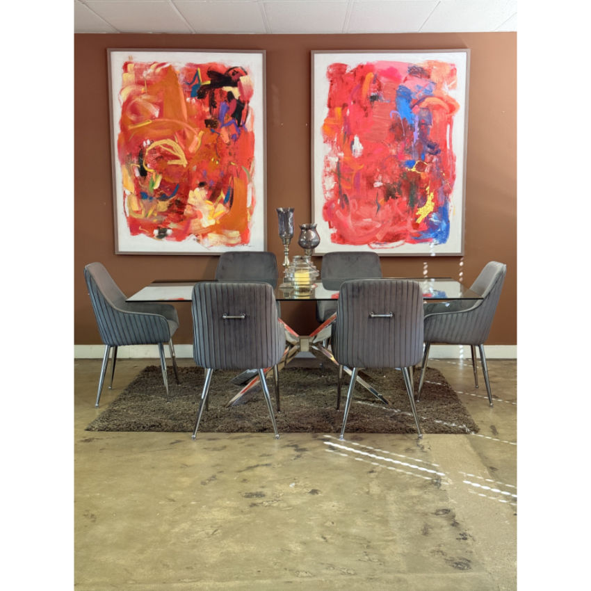 Ruby Grey 6 Seater Dining Set