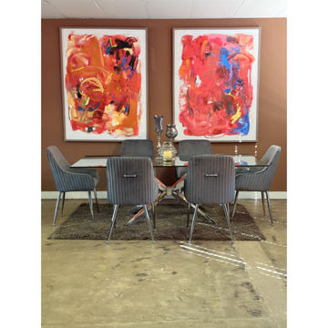 Ruby Grey 6 Seater Dining Set