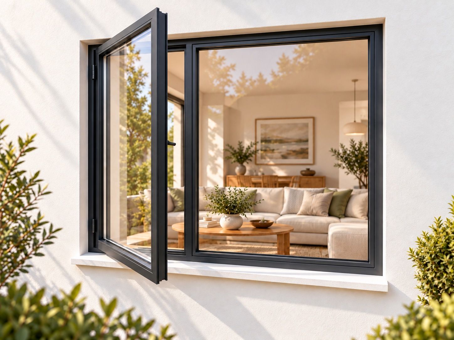 Kenzo Premium Side-Hung Aluminium Window - Charcoal, 1800 900 mm, Left Side Opener