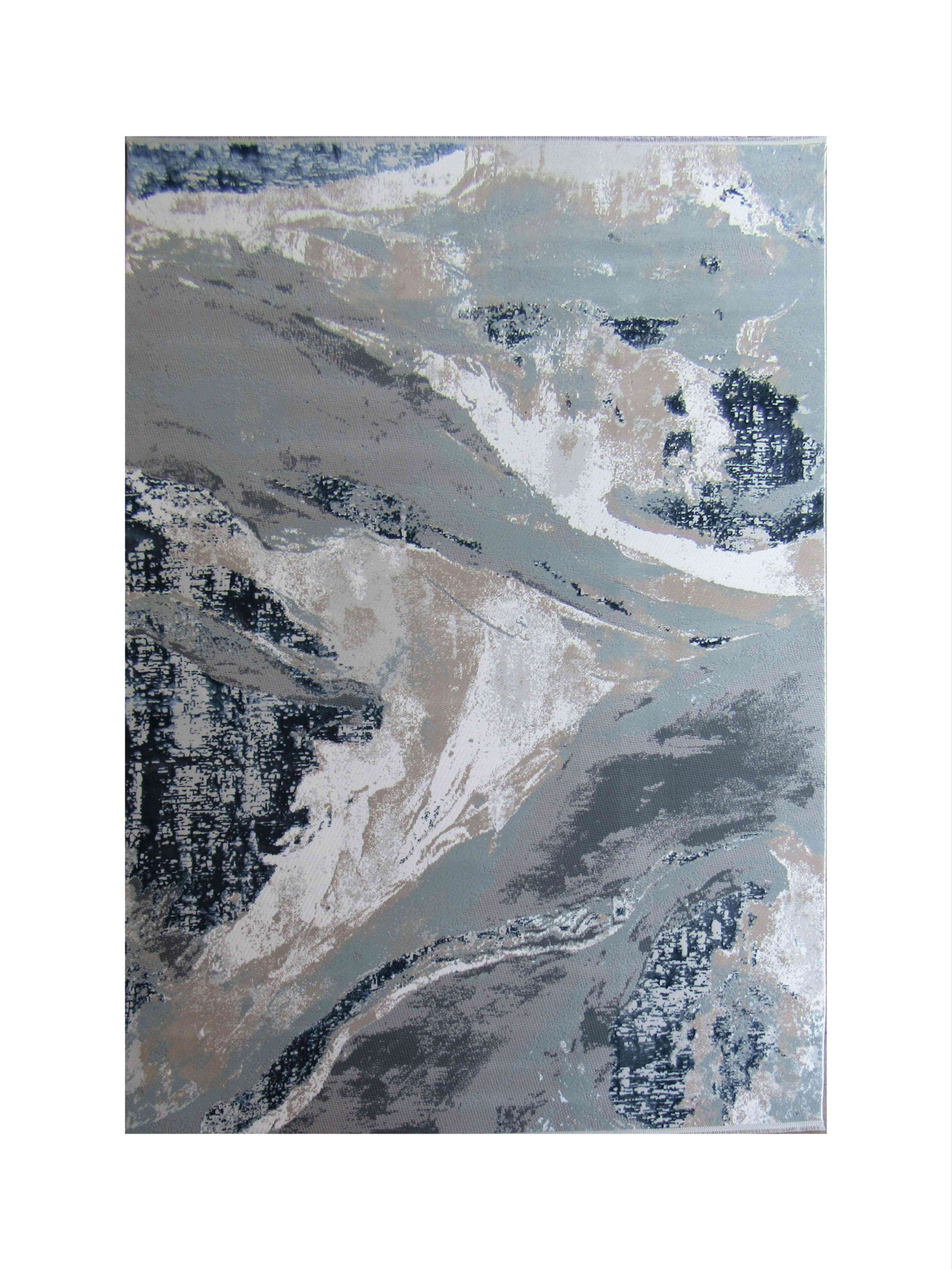 BK Carpets & Rugs - Modern Contemporary Island Rug – Pastel Blue ,Beige & Grey - 2m x 2.9m