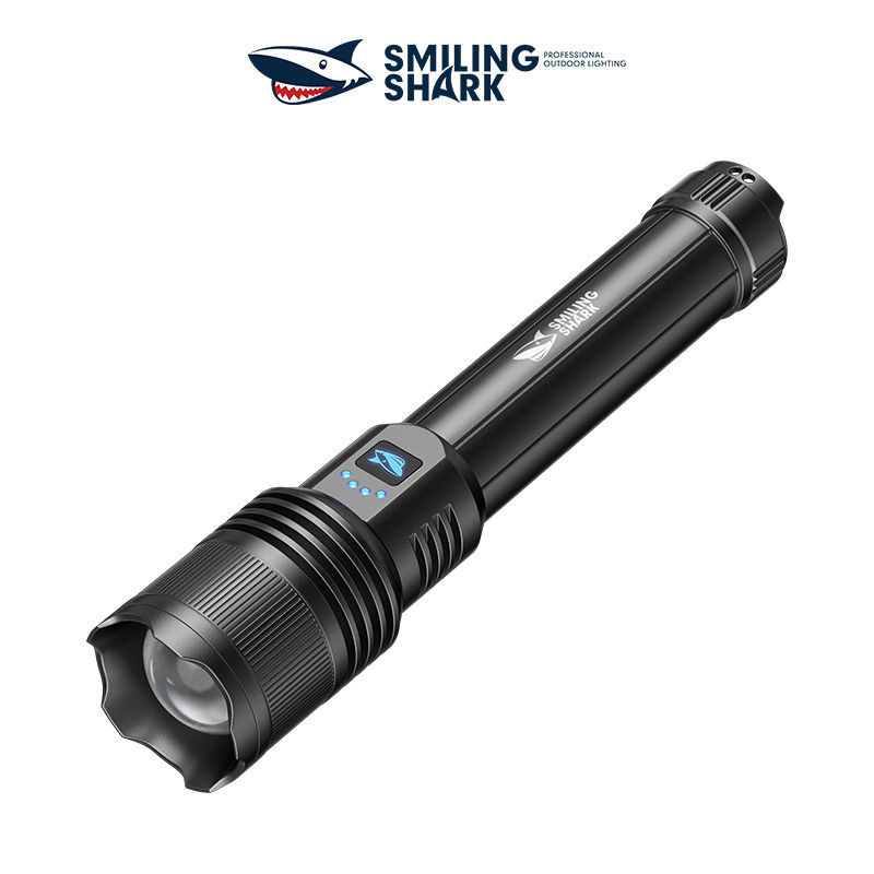 Smiling Shark SD5212 Super Bright 6000 Lumens Torch Rechargeable Flashlight Power bank Function Usb-C Rechargeable Waterproof