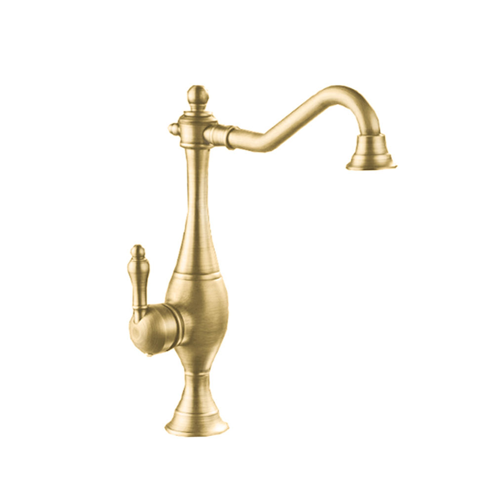 GBB005- Brushed Gold Large Spout Swivel Mixer