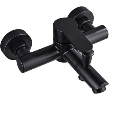 Black Bath Wall Type Mixer Tap Faucet 0830B