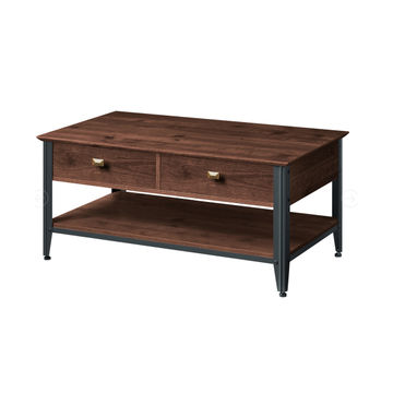 Two-Tier Coffee Table with Drawers Display Shelf