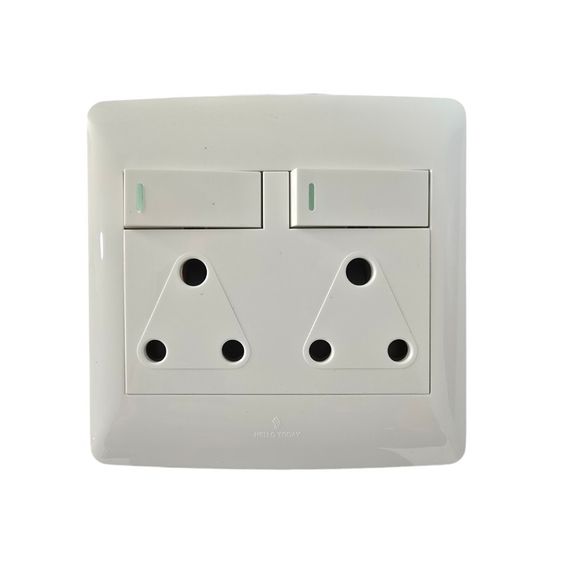 HT Double Wall Socket Plug 16A 250V 4x4 - White