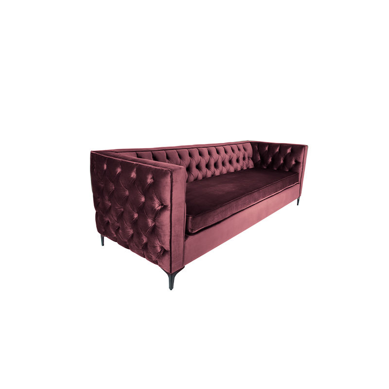 Oxford Three Seater Stripe Velvet - Pink
