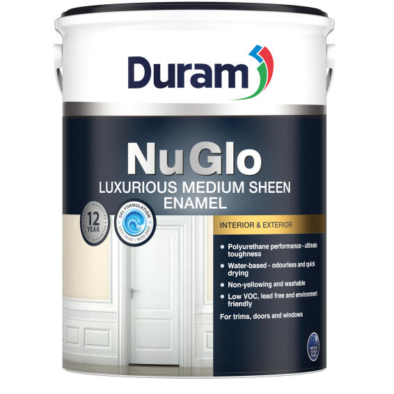 Duram NuGlo Enamel Paint Universal Mid-Sheen White 5l
