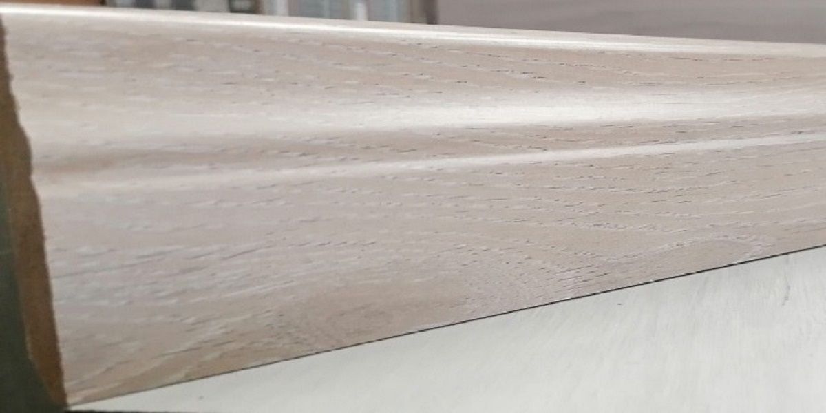 Skirting Porcelain Oak MDF Gloss Finnish 80mm x 14mm x 2400mm
