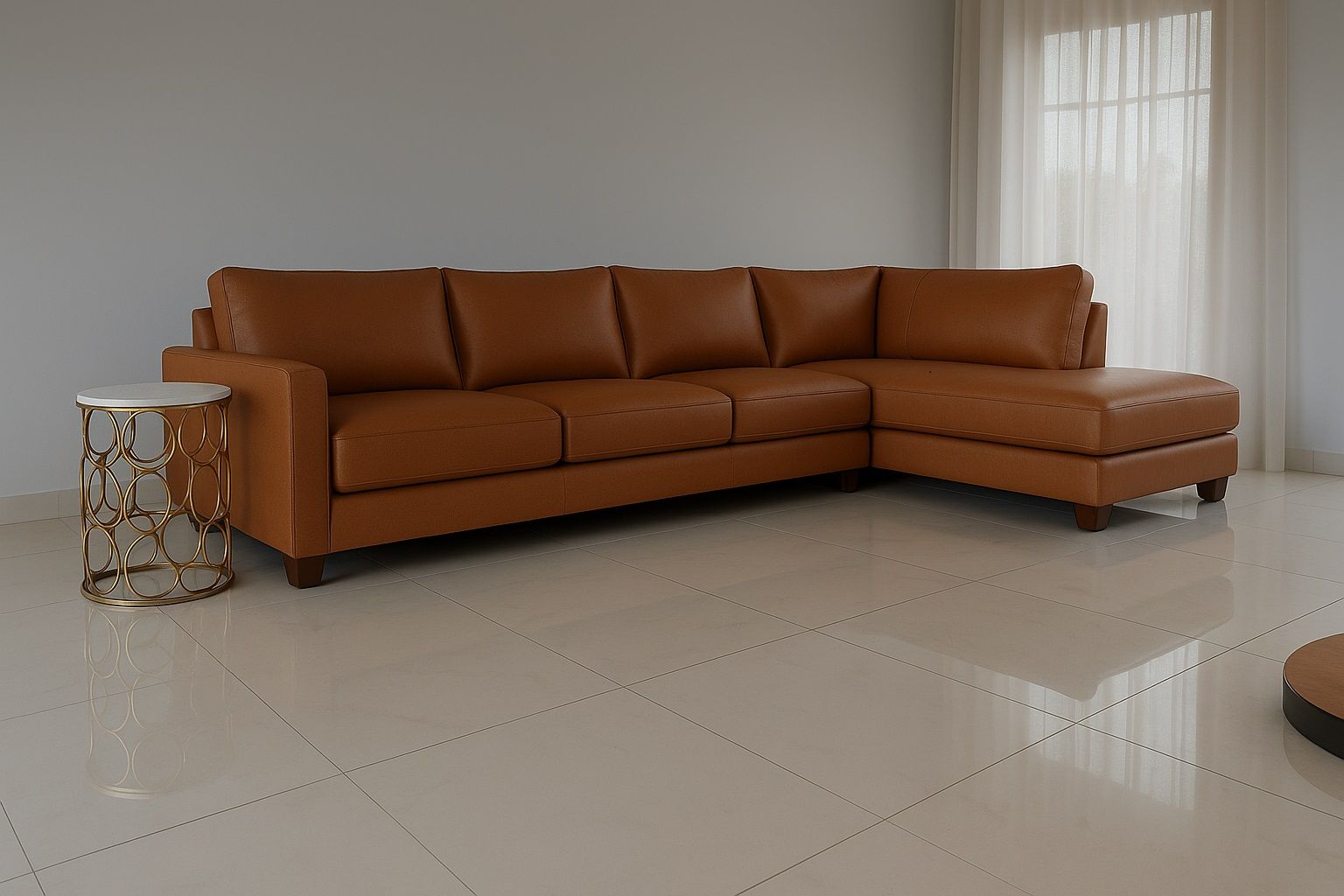 Paushlof Corner Coach - Super Leather - Winsor Tan-left Sided