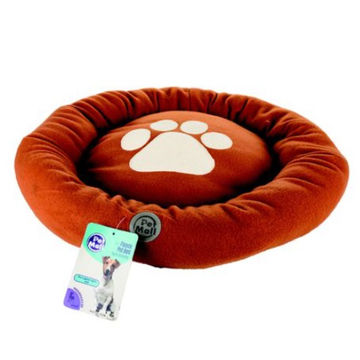 Fleece Round Pet Bed 59cm Diameter - Brown