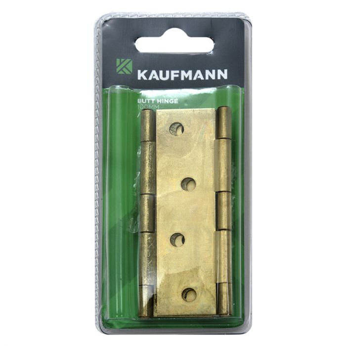 Bulk Pack x 7 Kaufmann Butt Hinge 100mm Brass Plated (Pair)