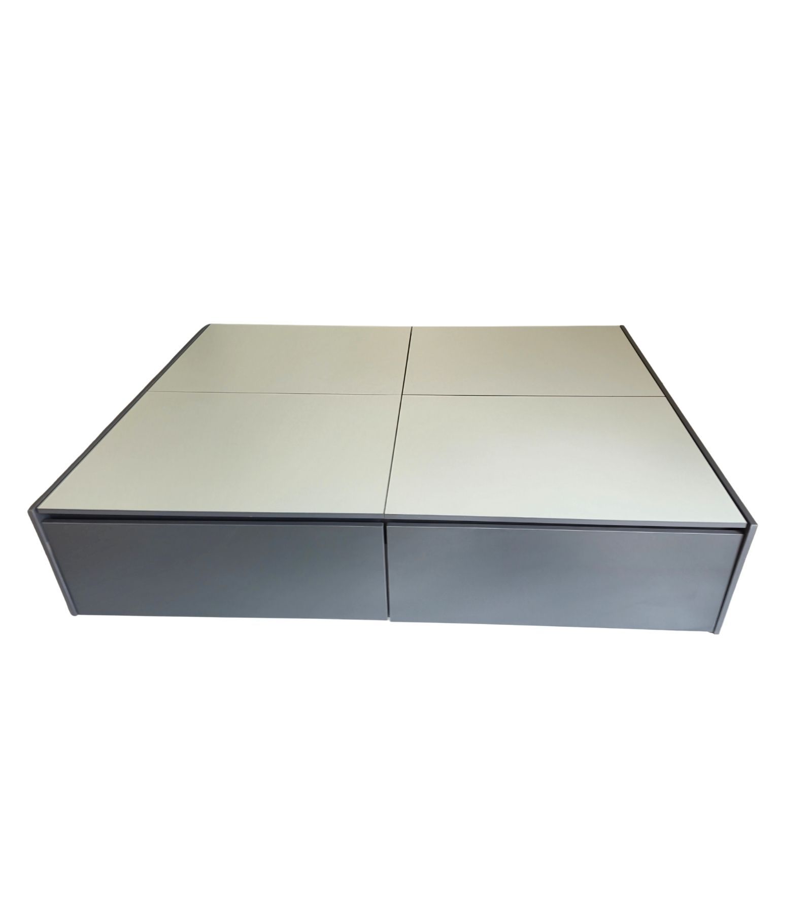Modena Double Bed Base with Storage - Storm Grey