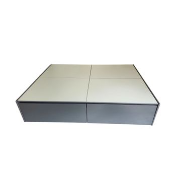 Modena Double Bed Base with Storage - Storm Grey