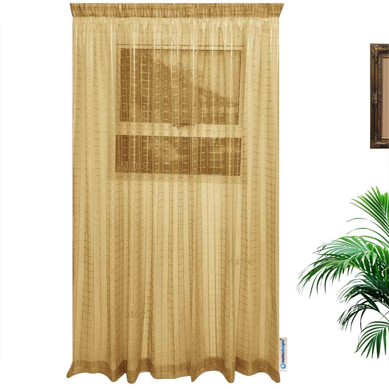 Matoc Designs Curtain - Grid Voile Yellow -Taped - 140cm W x 218cm H