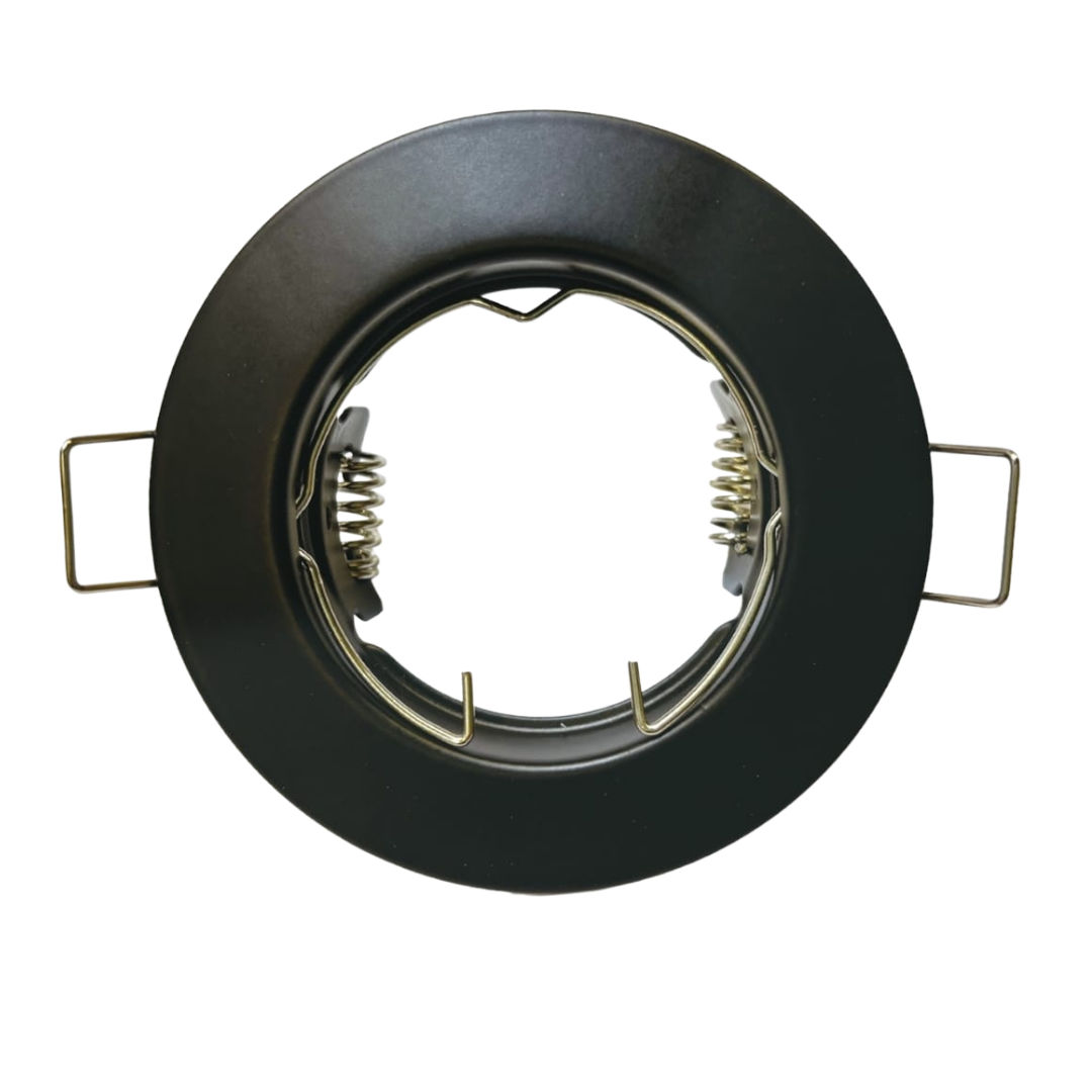 Straight Pressed Steel Downlight Fitting - Black