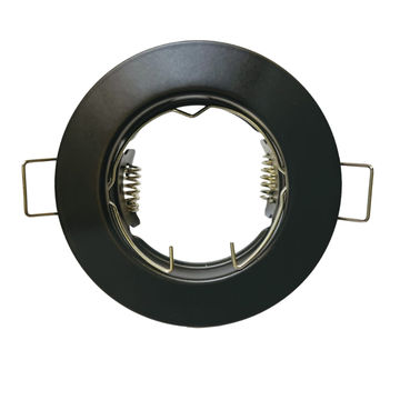 Straight Pressed Steel Downlight Fitting - Black