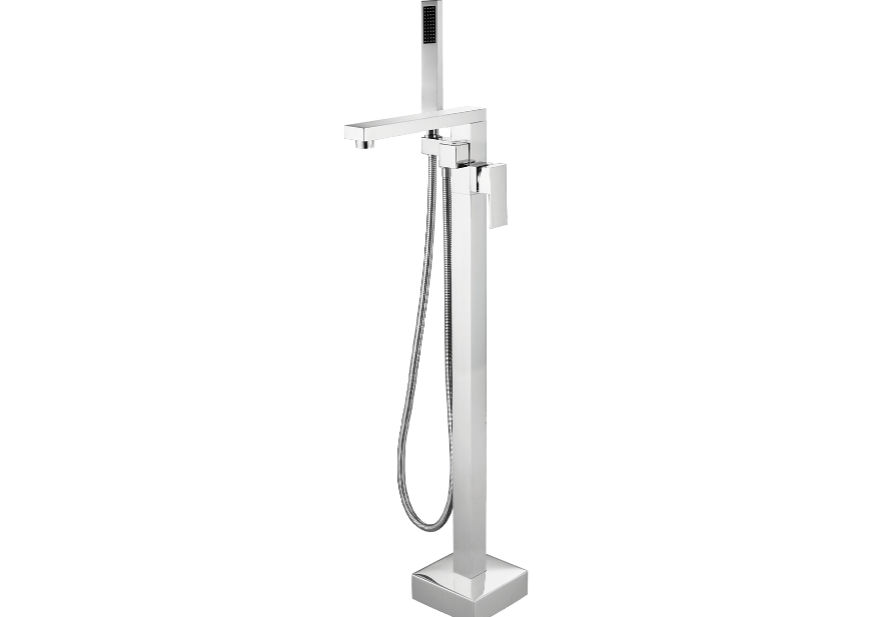 Devario Premio Freestanding Bath Mixer Square Brass -Chrome